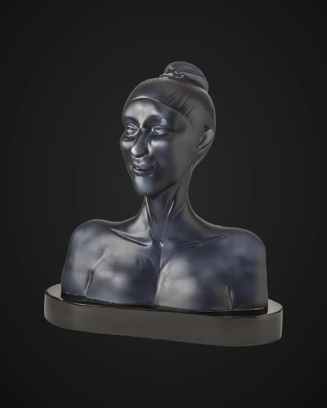 Glass sculpture by Alexis Silk: black female bust