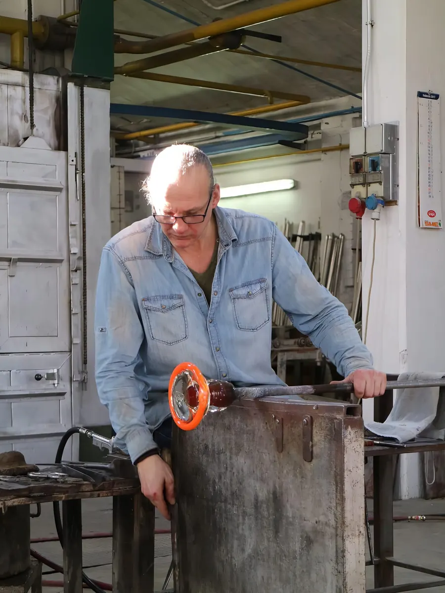 Glass master Cristiano Toso at work at the furnace